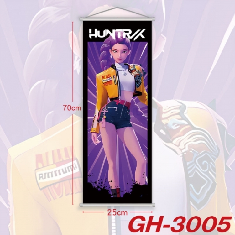 K-Pop Demon Hunters Plastic Rod Cloth Small Hanging Canvas Painting Wall Scroll 25x70cm price for 5 pcs