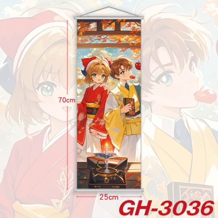 Card Captor Sakura Plastic Rod Cloth Small Hanging Canvas Painting Wall Scroll 25x70cm price for 5 pcs