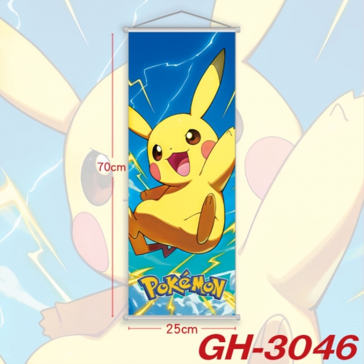 Pokemon Plastic Rod Cloth Small Hanging Canvas Painting Wall Scroll 25x70cm price for 5 pcs