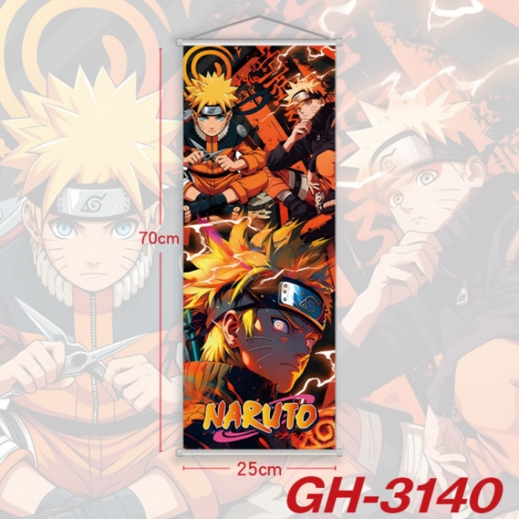 Naruto Plastic Rod Cloth Small Hanging Canvas Painting Wall Scroll 25x70cm price for 5 pcs