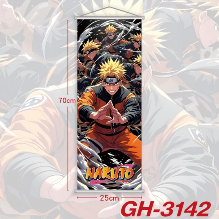 Naruto Plastic Rod Cloth Small Hanging Canvas Painting Wall Scroll 25x70cm price for 5 pcs