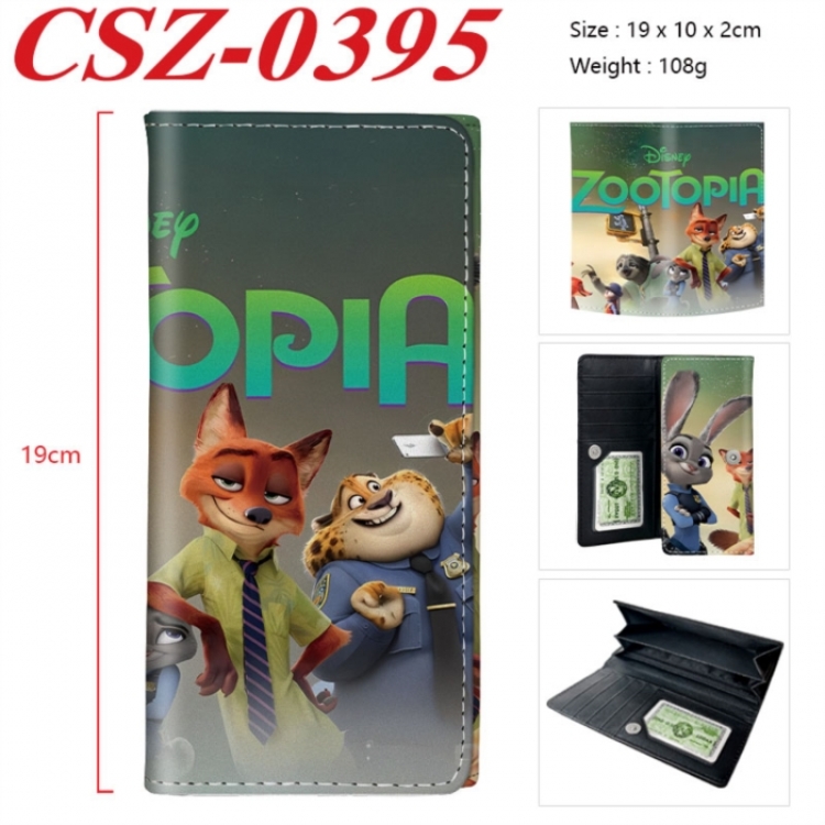 Zootopia Anime peripheral long three fold wallet 19x10x2cm
