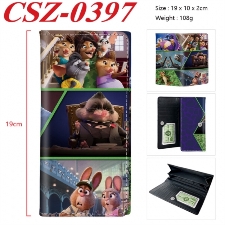 Zootopia Anime peripheral long three fold wallet 19x10x2cm