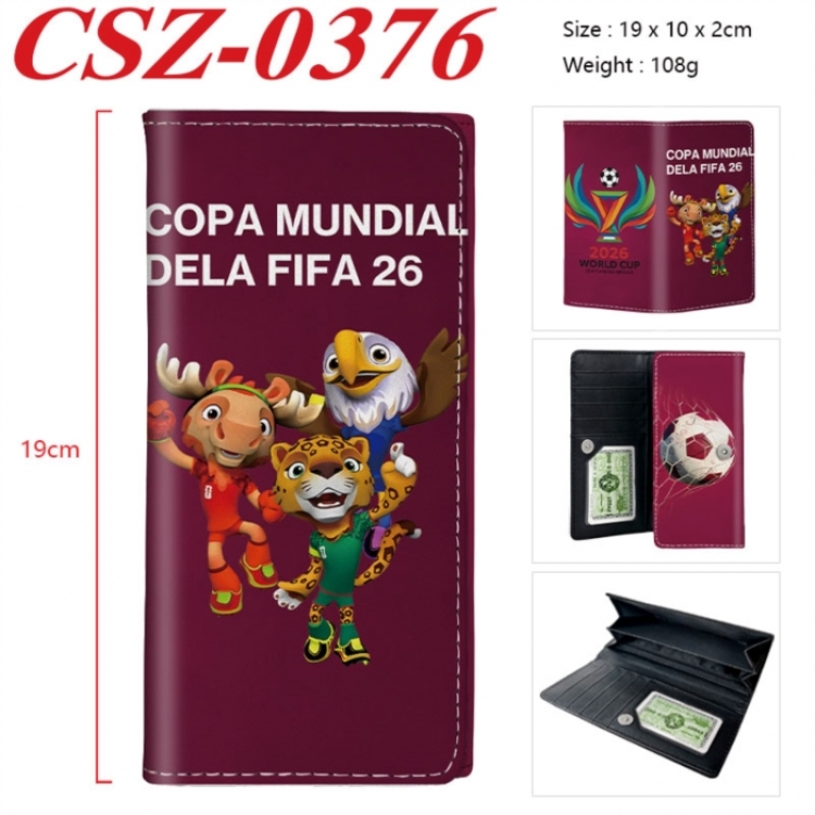 World Cup Anime peripheral long three fold wallet 19x10x2cm