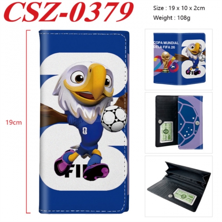 World Cup Anime peripheral long three fold wallet 19x10x2cm