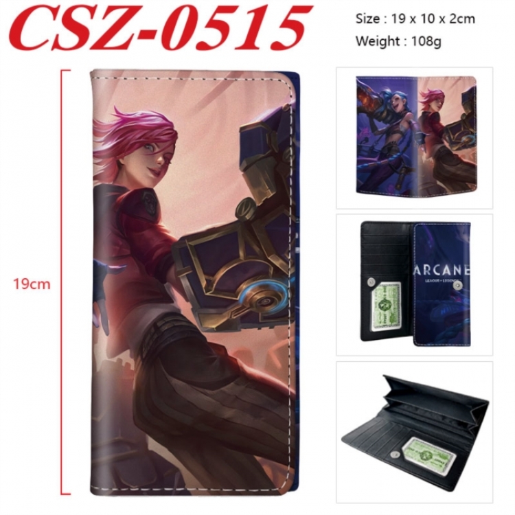Arcane：League of Legends Anime peripheral long three fold wallet 19x10x2cm