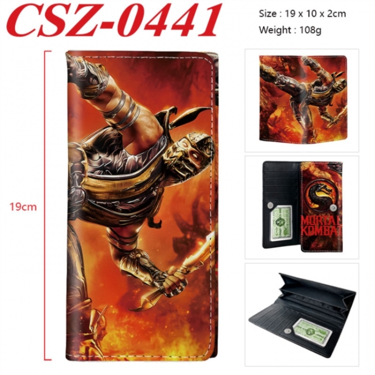 Mortal Kombat Anime peripheral long three fold wallet 19x10x2cm