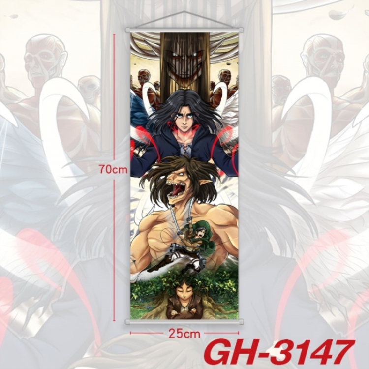 Shingeki no Kyojin Plastic Rod Cloth Small Hanging Canvas Painting Wall Scroll 25x70cm price for 5 pcs